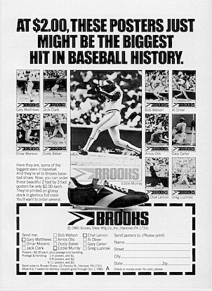 Brooks Baseball Cleats "AT $2.00 THESE POSTERS JUST MIGHT BE THE BIGGEST HIT IN BASEBALL HISTORY."
