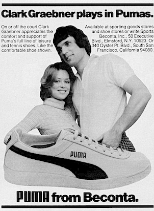 PUMA tennis shoes "Clark Graebner plays in Pumas."