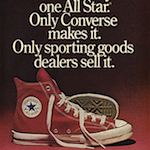 Converse red canvas All Star “There is only one All Star. Converse makes it. Only sporting goods dealers sell it.”