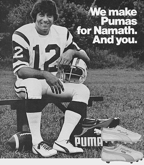 Puma Joe Namath football shoes