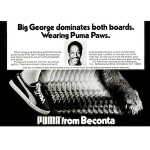 Puma basketball shoes – Big George McGinnis “Big George dominates both boards. Wearing Puma Paws.”