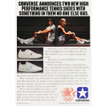 Converse Chris Evert and Jimmy Connors “Converse announces two new high performance tennis shoes with something in them no one else has.”