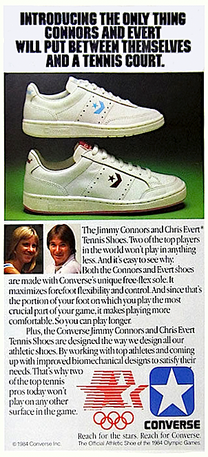 Converse Chris Evert and Jimmy Connors tennis shoes
