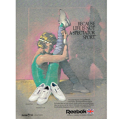 Reebok Freestyle / Instructor / Charisma / 4000 / Princess shoes “Because life is not a spectator sport.” | OLD SNEAKER POSTERS